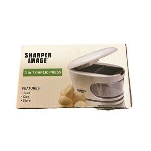 Shaper Image White Slice Dice Store Double Sided Blade 3 In 1 Garlic Press